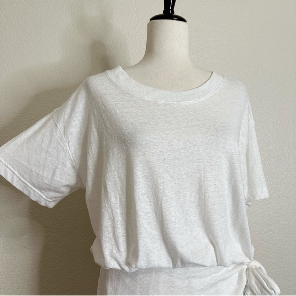 Free People Beach White Tie Waist Midi Dress, Sz Small - Picture 3 of 12